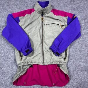VTG Cannondale ATW Cycling Jacket Mens Medium Colorblock Purple Grey USA Made